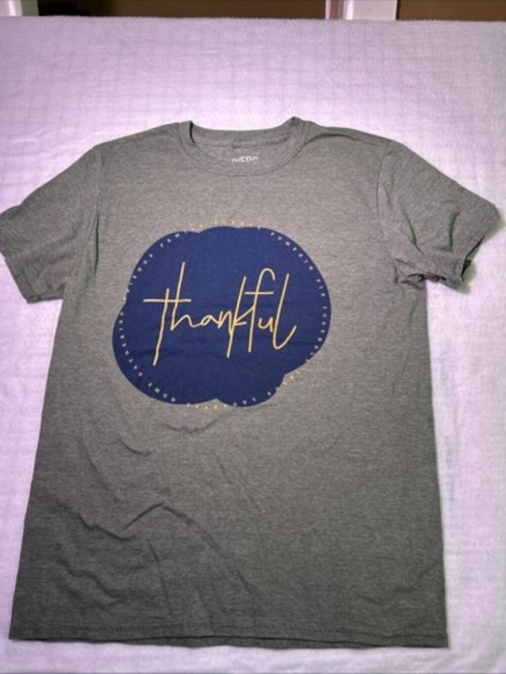 Oliver & Otis Womens Medium Thankful Family Thanksgiving Turkey Short Sleeve Tee